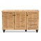 Baxton Studio Winda Modern and Contemporary Oak Brown Finished Wood 3-Door Shoe Cabinet 189-11988-ZORO - alternate 8